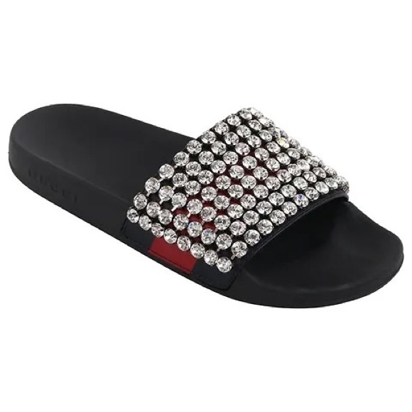 NEW Gucci Web Crystal Embellished Sandals UK 38 - Picture 3 of 8
